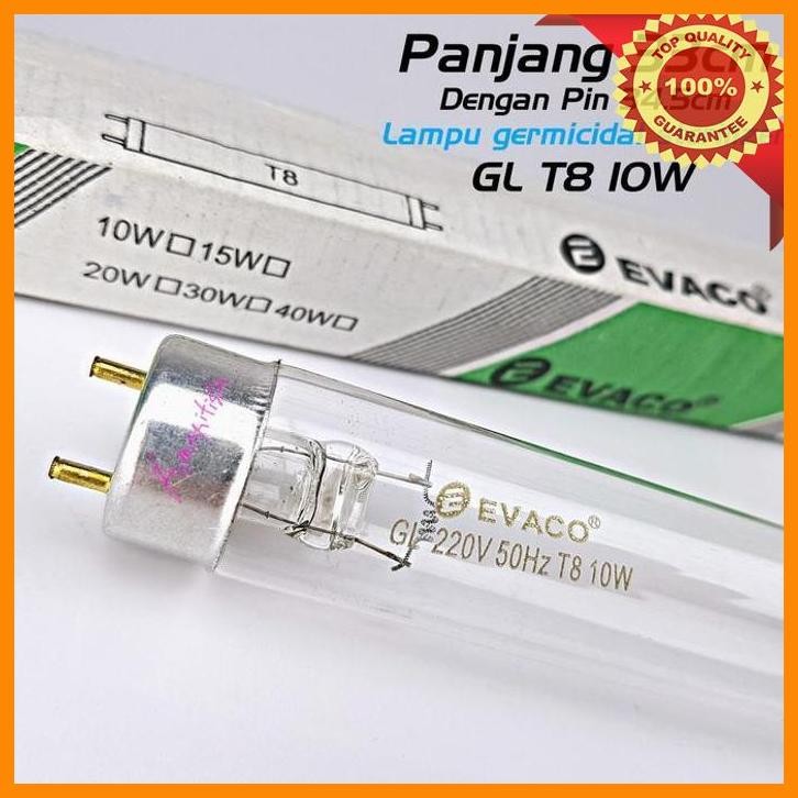 (AMA) LAMPU UV UVC T8 20W EVACO GERMICIDAL STERILIZER AIR KUMAN SET KOMPLIT
