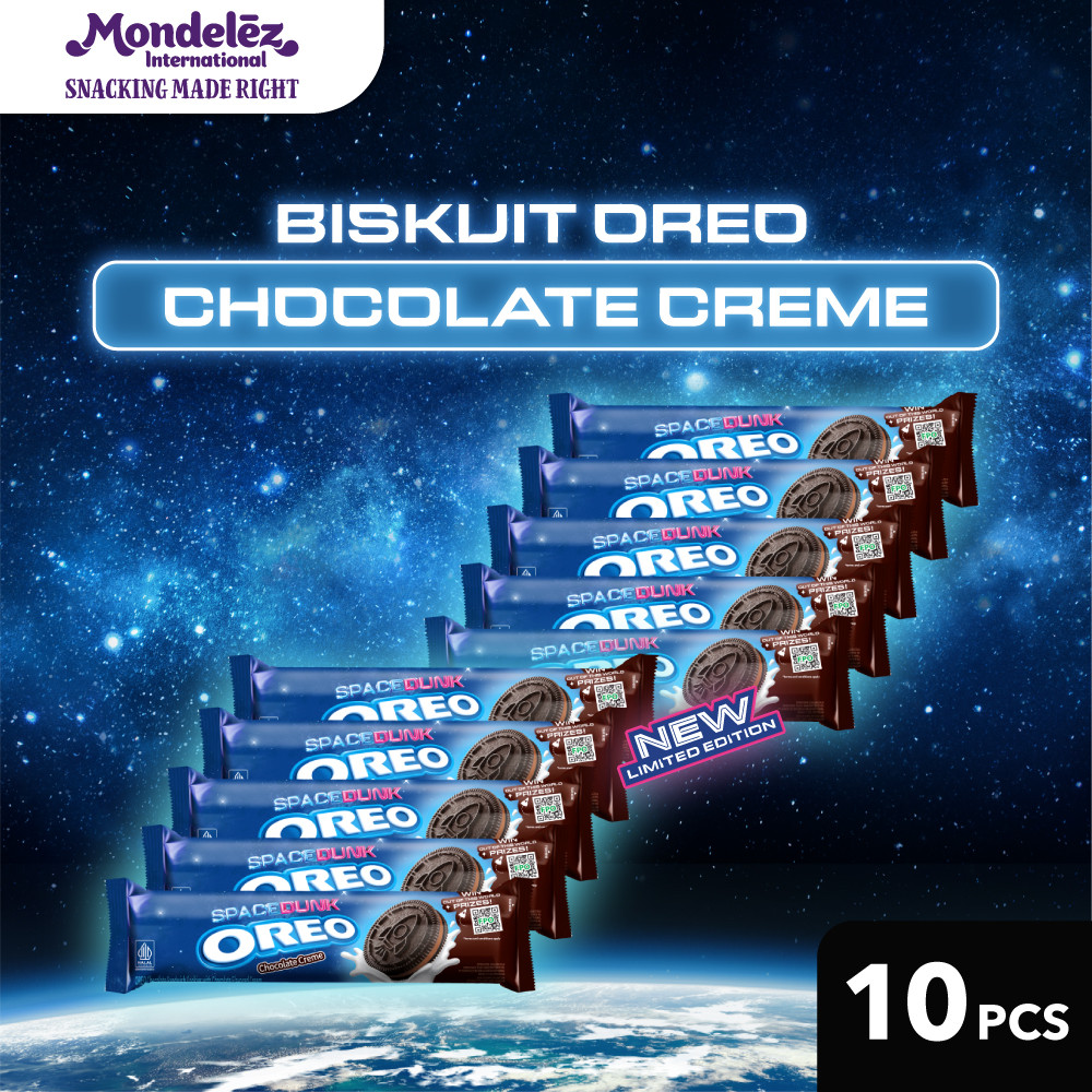 

OREO CHOCOLATE CREAM 110.4G x 10 - EDISI SPACE DUNK | Cookies Biskuit Cemilan Anak & Dewasa