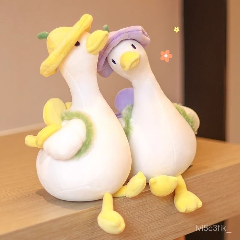 Boneka Hadiah Anak Bebek Kecil Mainan Plush Bebek Kuning Lucu Hewan Boneka Besar Angsa Putih