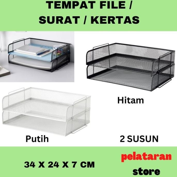 

Rak Tempat Penyimpanan Organizer Kertas File Dokumen Surat 2 Tingkat