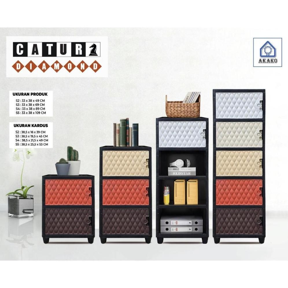 AKAKO - LEMARI PAKAIAN PLASTIK AKAKO SWING  "CATUR" NEW / KODE = CATUR