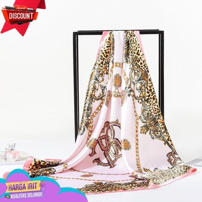 TERBAIK 90X90 CM SYAL PERSEGI BESAR SATIN JILBAB WANITA HIJAB POLA PERSEGI PANJANG BAHAN HIGH GRADE 