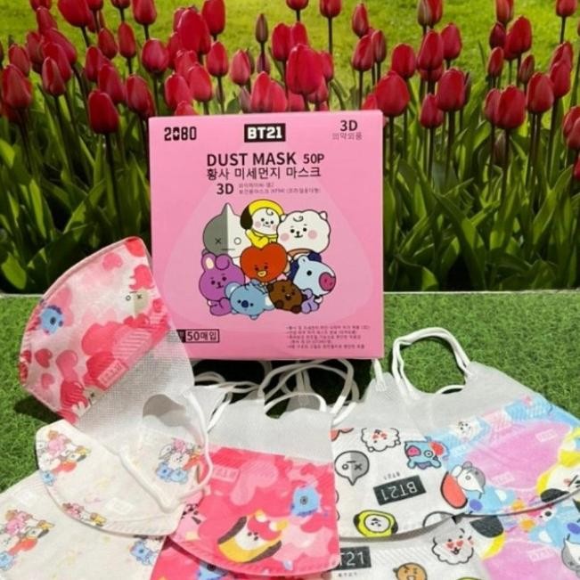 Best Seller Masker Duckbill Bt21 Anak Warna Warni