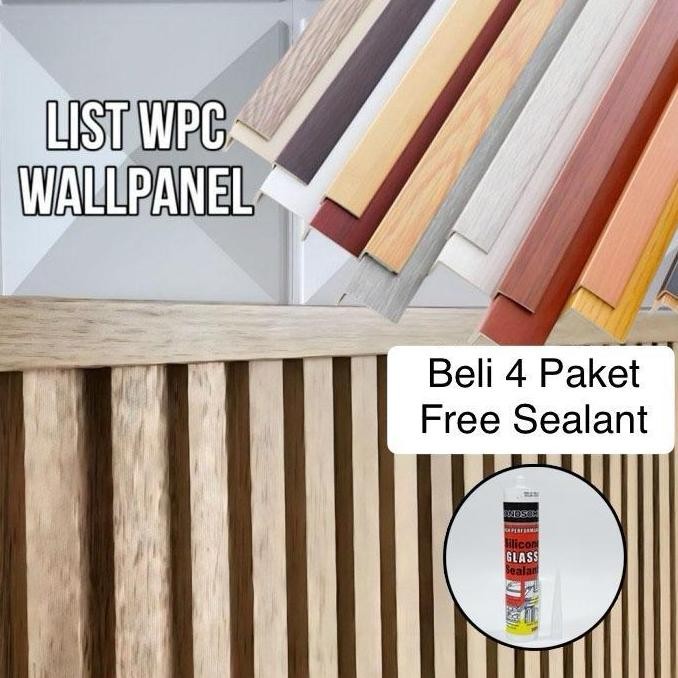 (COD) PAKET 5PCS LIST SIKU BENTUK L PENUTUP ATAS FINISHING WPC WALL PANEL LIS SUDUT KAYU PANEL TANGG