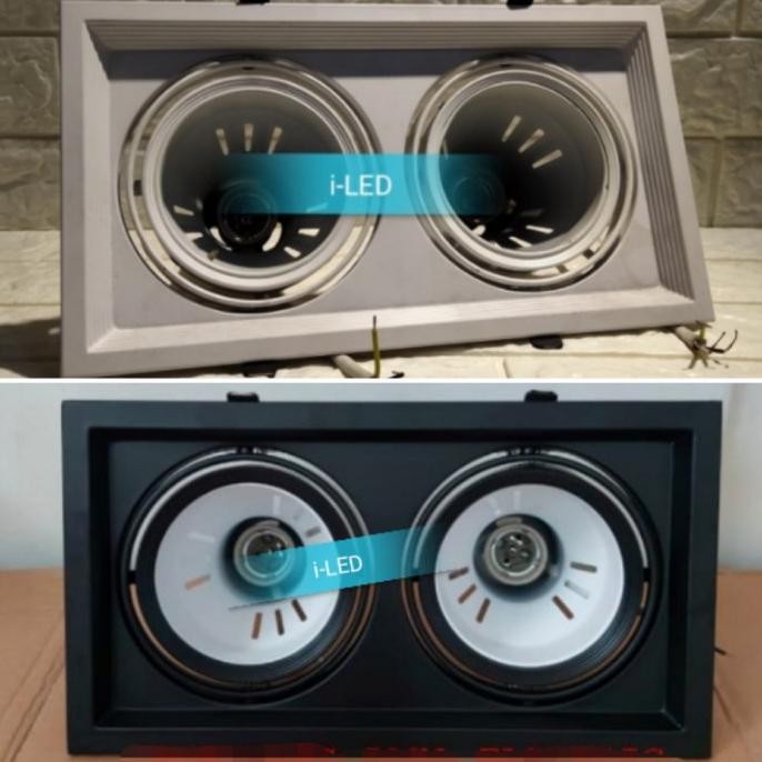 NEW Kap Lampu Par 30 2 Lubang 2L E27 Tanam Plafon Downlight Par30 2 Mata