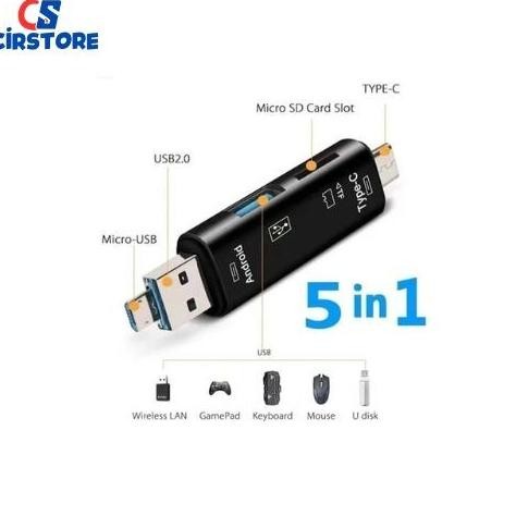 Promo Card Reader Otg 5 In 1 Usb 3.0 Type C/ Otg Usb3.0/Type-C Fit For Sd /Kartu Micro Sd Tf/Tmemory