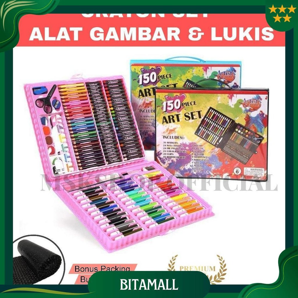 

Crayon Set Peralatan Gambar Lukis Pensil Warna/ Art Set Isi 150 Pcs Best Seller