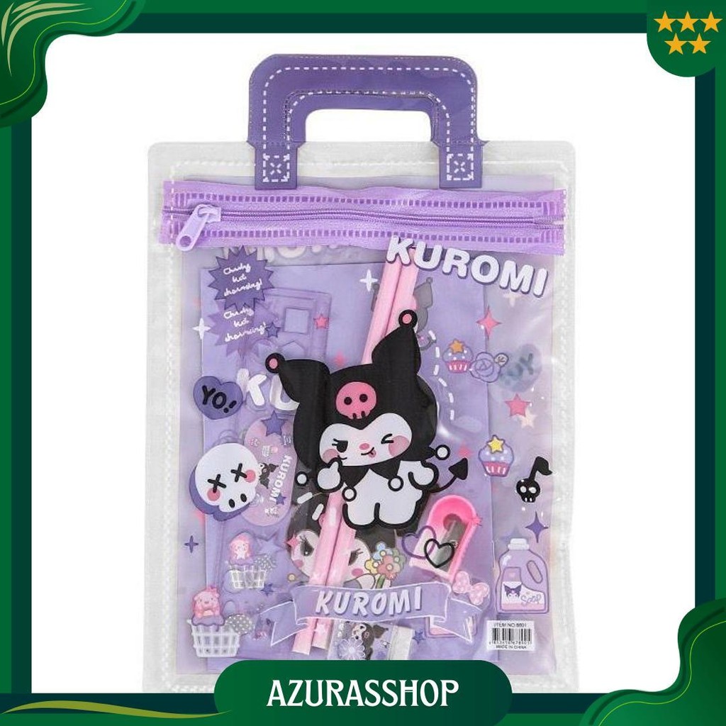 

Kp202 - Alat Tulis Satu Set 6 In 1 Set Stationary Sekolah Karakter Kartun Kuromi Murah Lucu Pouch Hadiah Anak Sanrio Cod