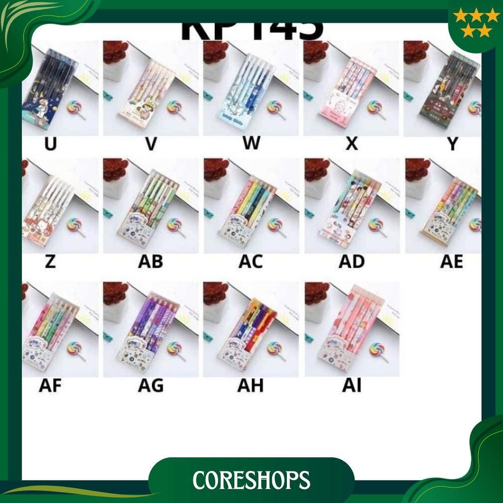 

Kp145 - 1 Set Berisi 6 Pulpen Gel Kartun/Pena Gel Mekanik Pola Lucu(0.55MmHitam) Ori