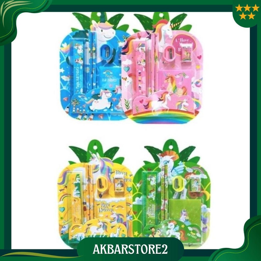 

Paket Alat Tulis 6In1 / Stationery Set Book Karakter Unicorn - 2089 Best Seller