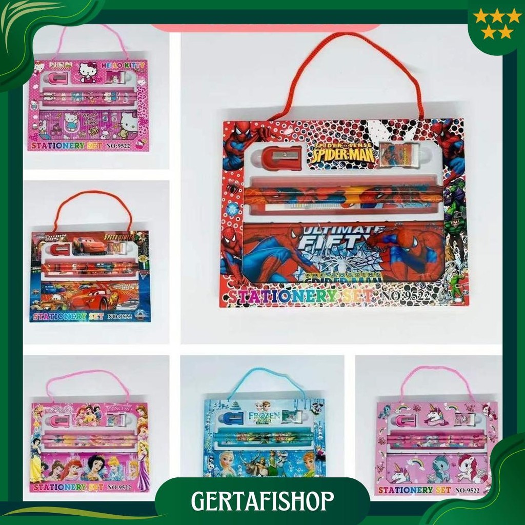 

Stationery Set Karakter 6 In 1/Alat Tulis Set Lucu/ Paket Alat Tulis Kotak Pensil/ Study Set Hadiah Cod