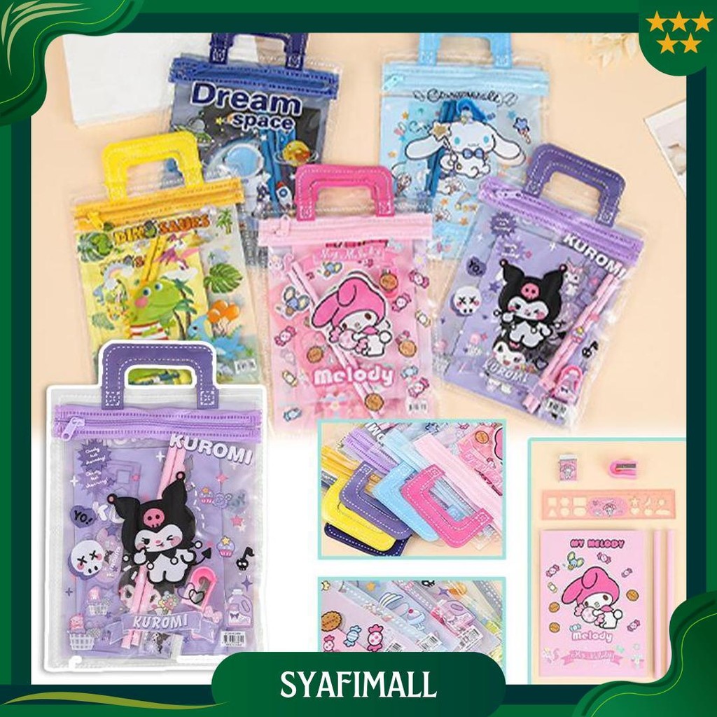 

Set Alat Tulis 6 In 1/Pensil Set Free Tas Stationery Set/Anak Sanrio Alat Tulis Set/Alat Tulis Karakter Set + Notes / Stationery Set/Paket Alat Tulis Best Seller