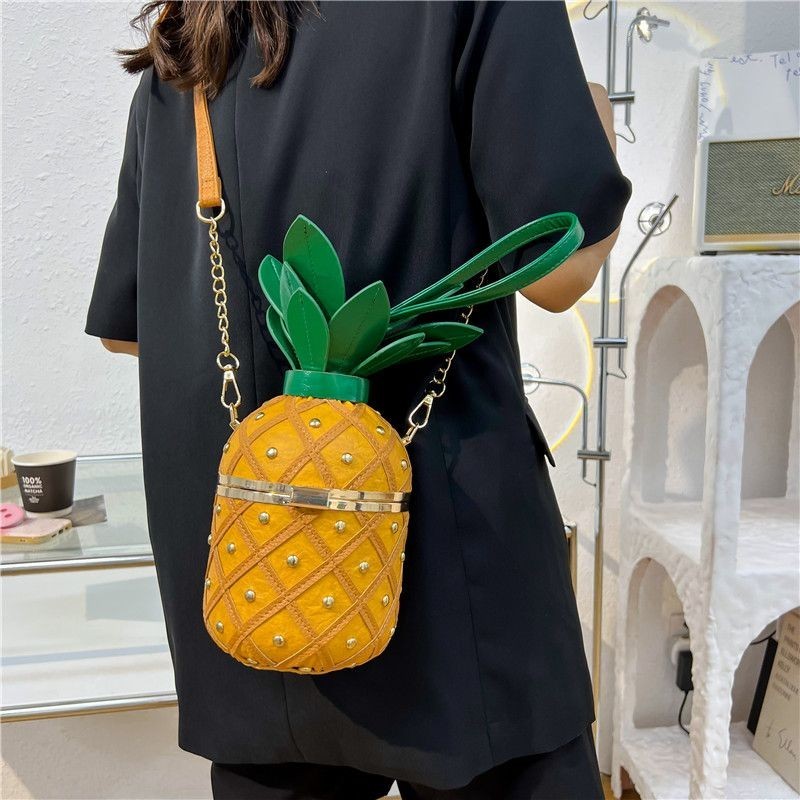 Tas Anyaman Crossbody Serbaguna Fashion Trendy ins Tas Bahu Wanita Pineapple Bag