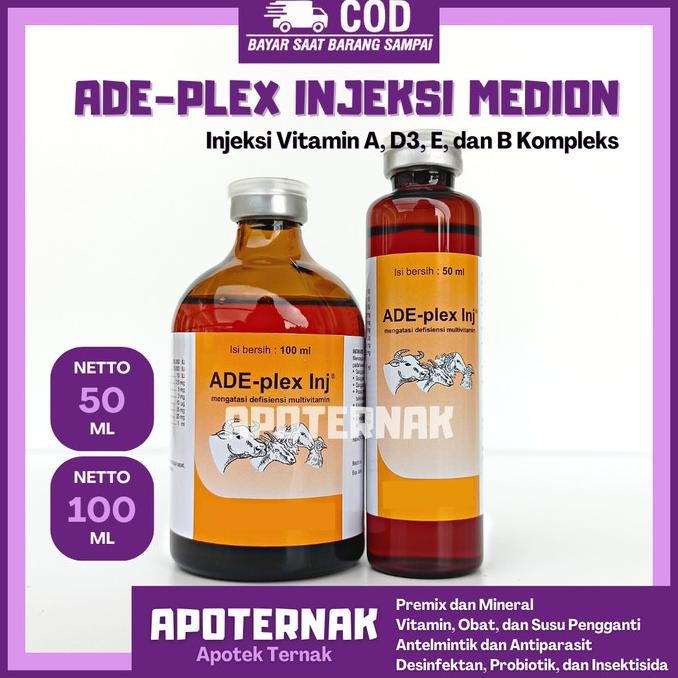 BEBAS ONGKIR - Vitamin ADE PLEX Medion | Injeksi Vitamin ADE dan B Complex Hewan