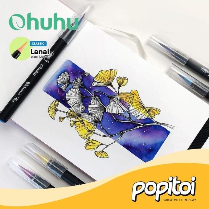

Ohuhu Lanai 24 Colors Watercolor Brush Pen Markers Spidol Kuas Warna Warni Original Dan Terpercaya