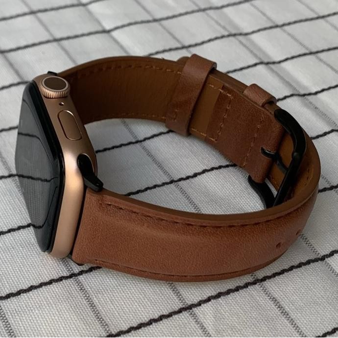 Leather Strap Kulit Iwatch Apple Watch 38Mm 40Mm 41Mm 42Mm 44Mm 45Mm Original Dan Terpercaya