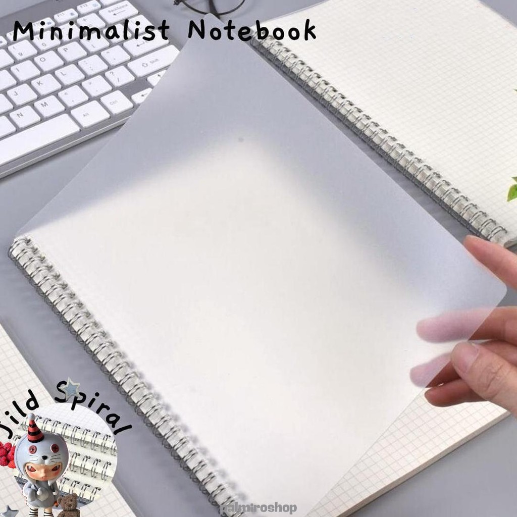 

A6 A5 B5 A4 Grid/Line/Blank Spiral Notebook Transparant 80 Lembar Note Book Buku Tulis Jurnal Cod