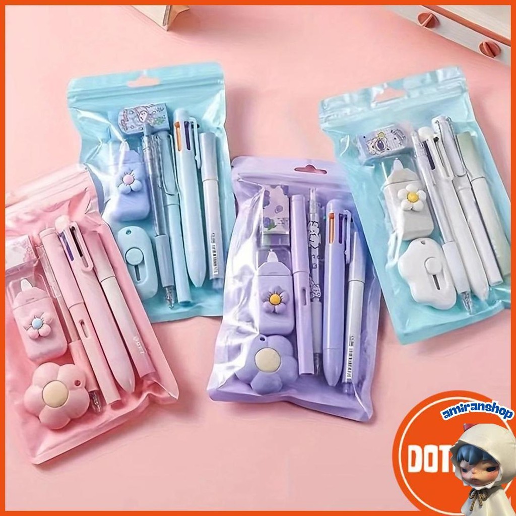 

[Cod] Set 7-Piece-Set Set Alat Tulis Kawaii Paket Hadiah Perlengkapan Sekolah Lucu Berbagai Macam Alat Tulis, Bahan Plastik Tahan Lama Murah