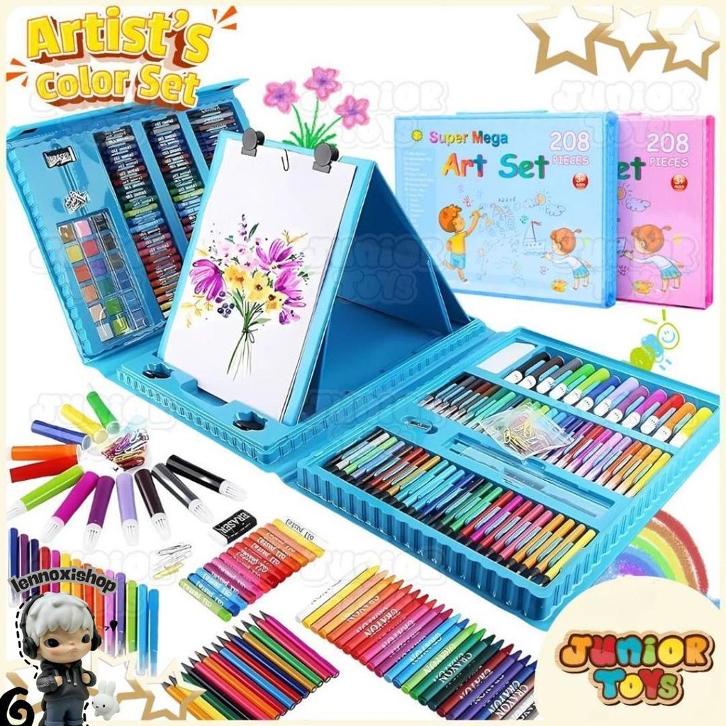 

Crayon Set Koper Alat Mewarnai Anak Melukis Menggambar Lengkap Murah