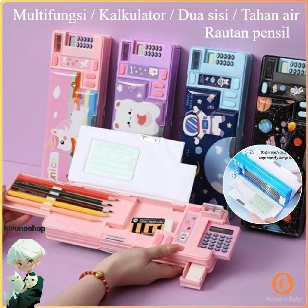 

[Penjual Lokal] Kotak Pensil Kalkulator Lapis Ganda / Kotak Penyimpanan Alat Tulis Pop Out Multifungsi / Astronot Kapasitas Besar Pencil Case Hadiah Siswa Kilat