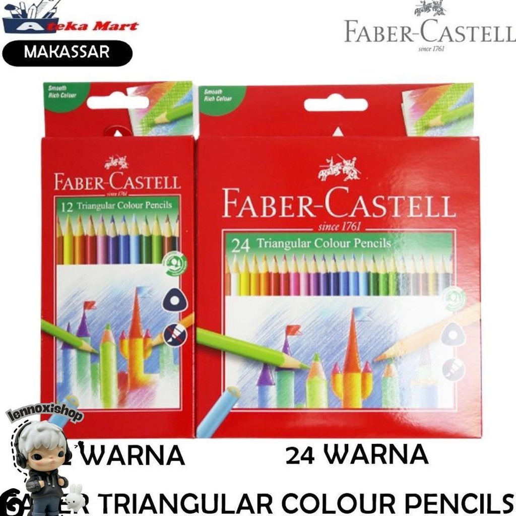 

[1Pcs] Faber Castell Triangular Colour Pencils 12 - 24 Warna Promo