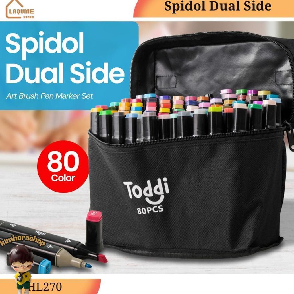 

Spidol Warna Warni 1 Set Stabilo 12-80 Warna Dual Side Fine Art Brush Pen Animation Marker Set Kilat