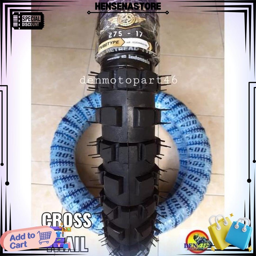 Promo - Ban Luar Motor Trail Cross Cros Cangkul Tahu Besar 275 Atau 80/90 Bebek Ring 17 Terlaris