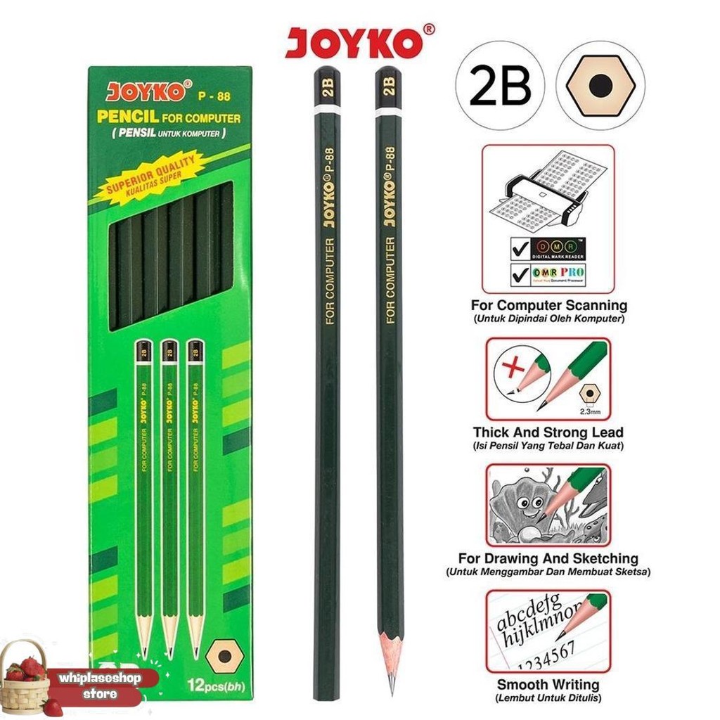 

Pencil / Pensil 2B Joyko P-88 Lusin Isi 12Pcs Sale