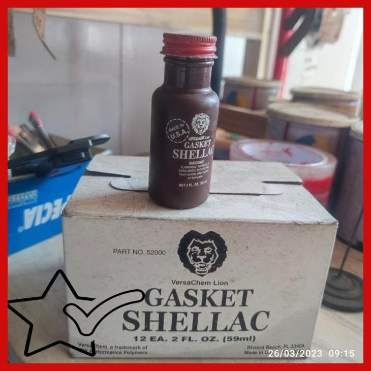 [SMB] LIM LEM PERPAK PAKING PACKING GASKET SHELLAC MADE IN USA LION SHELLAC