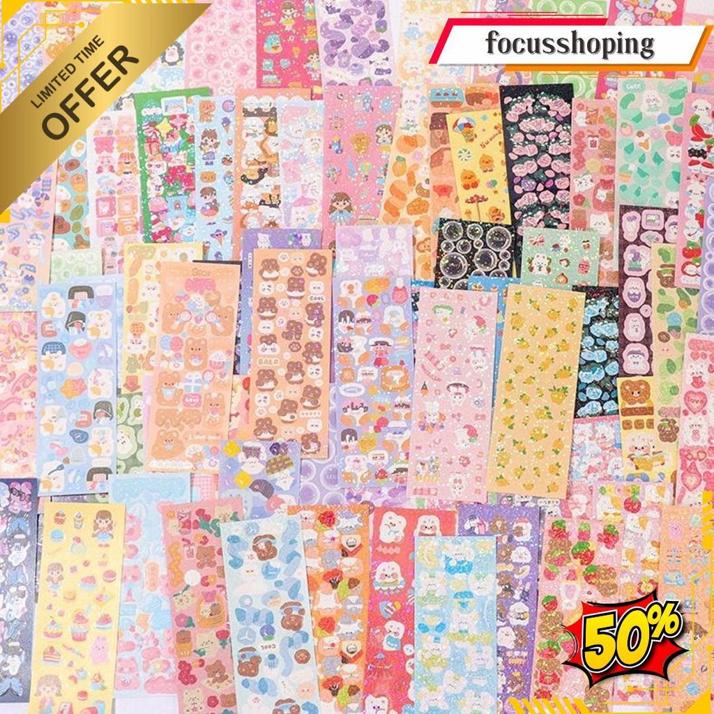 

! Sticker Isi 10-100 Stiker Diy Ukuran Lebih Besar Sticker Korea Glossy Pack Dekor Photocard Terlaris