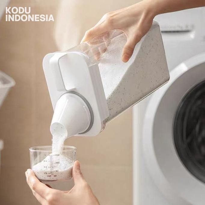 Kontainer Deterjen Tuang Plastik Isi Ulang Wadah Laundry Tutup Takar