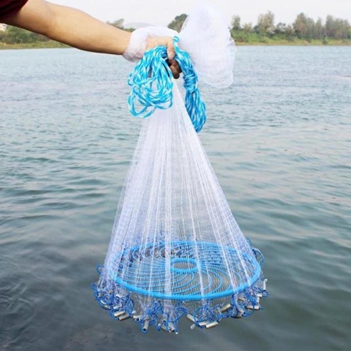 Jaring Lempar 4.2M Jala Pancing Ikan Udang Lempar Siap Pakai Throw Net