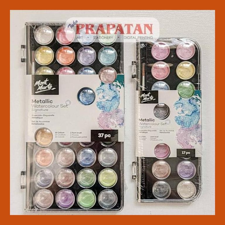 

[ PERALATAN LUKIS / GAMBAR ] MONT MARTE METALLIC WATERCOLOR SET BLOCK | CAT AIR SET COD
