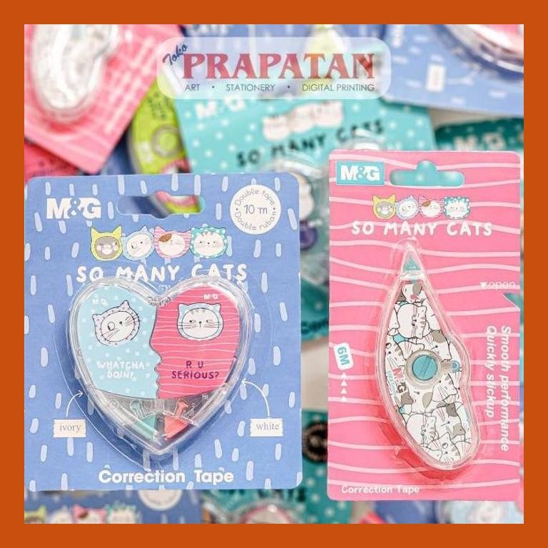 

[ PERALATAN LUKIS / GAMBAR ] M&G SO MANY CATS CORRECTION TAPE | TIP EX KERTAS SIAP KIRIM