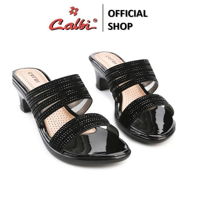 Sandal Wanita Remaja Kekinian Terbaru 2025 Crx 1818 Sandal Heels Perempuan 6Cm Slip-On Bling-Bling K