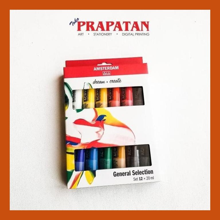

[ PERALATAN LUKIS / GAMBAR ] AMSTERDAM ACRYLIC PAINT GENERAL SELECTION SET 12X20ML SIAP KIRIM