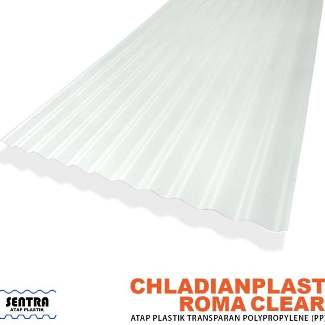 Atap Plastik Asbes Gelombang Bulat Polypropylene Transparan / Warna gol