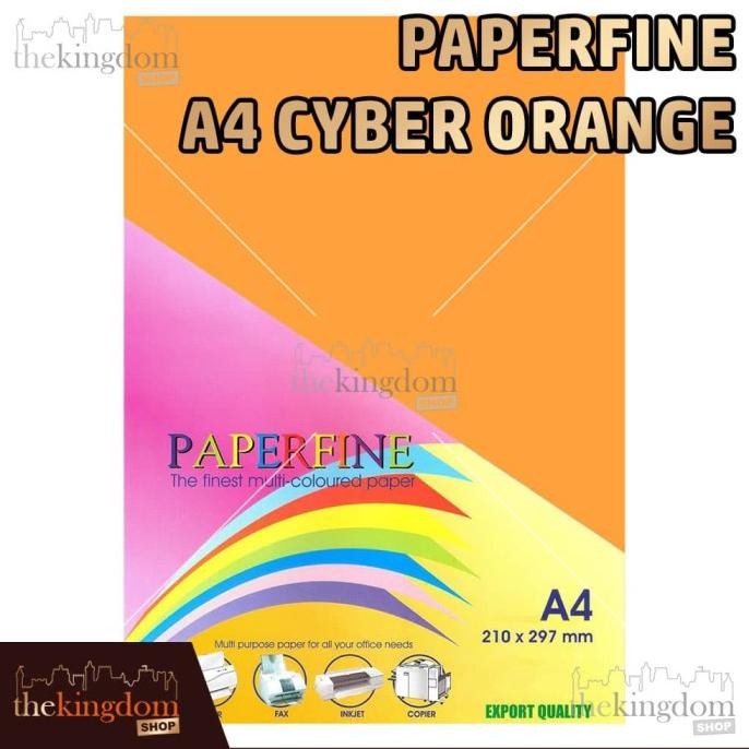 Paperfine Kertas HVS Warna A4 Cyber Orange Oren Orens Isi / 100 Lembar 371