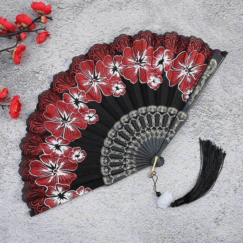 Kipas Bunga Gaya Kuno Kipas Cheongsam Kipas Plastik Kipas Lipat