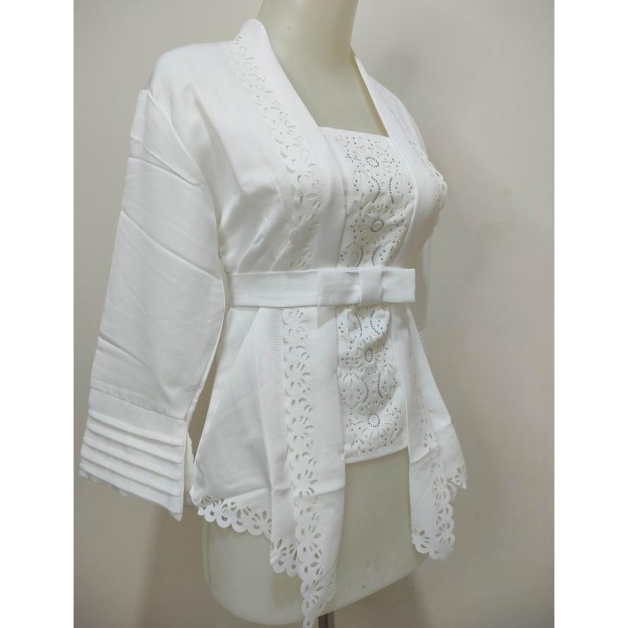 Atasan Kebaya Kutu Baru Encim Modern Putih Tulang Jumbo / Kebaya Akad ds