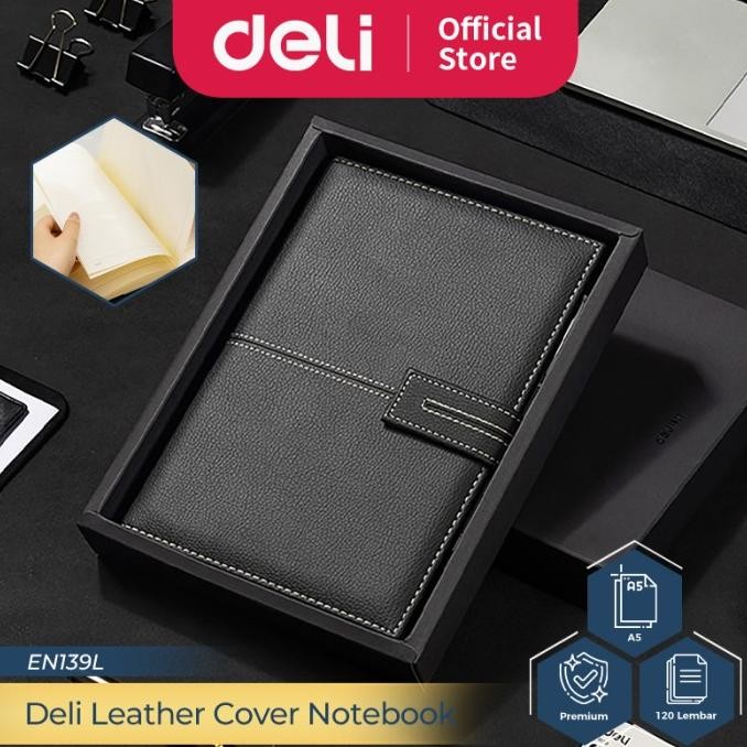 

Deli Leather Cover Notebook Gift Set A5 120 Lembar EN139L