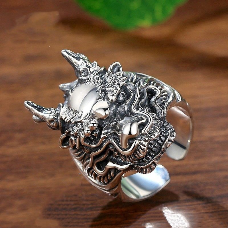 Kirin Dragon Head Ring Men's Trendy Open Finger Ring