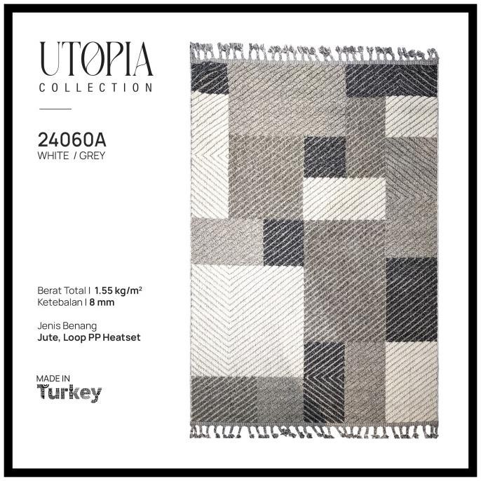 Karpet Anyaman Minimalis Bermotif Utopia ~ 160x230 cm TD