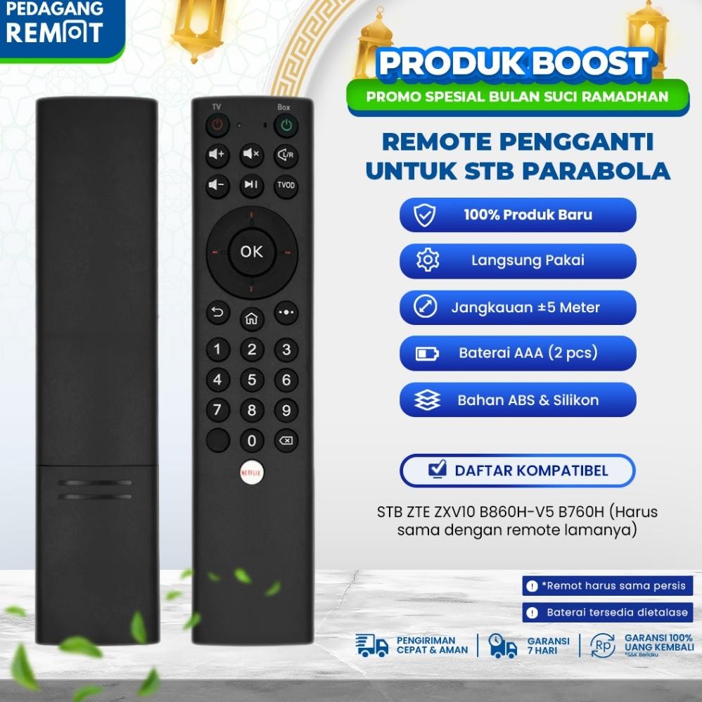 Viral Remote STB Indihom ZTE ZXV10 B860H-V5 B760H IR Non Voice / Remot Set Top Box Android TV Box ZT