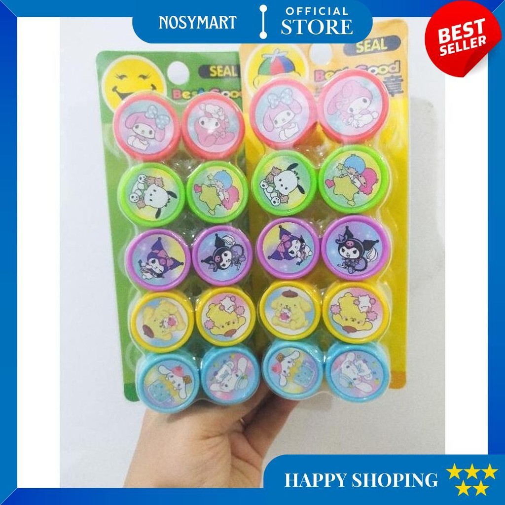 

(Isi 10Pcs ) Mainan Stempel Anak Unicorn Kartun Sanrio Lotso Labubu D Promo Puncak