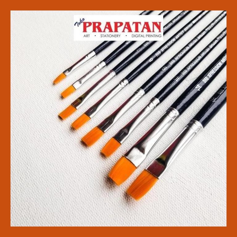

[ PERALATAN LUKIS / GAMBAR ] KUAS LUKIS XPRESSION FLAT 888 PER PC / XPRESSION FLAT PAINT BRUSH GOOD QUALITY