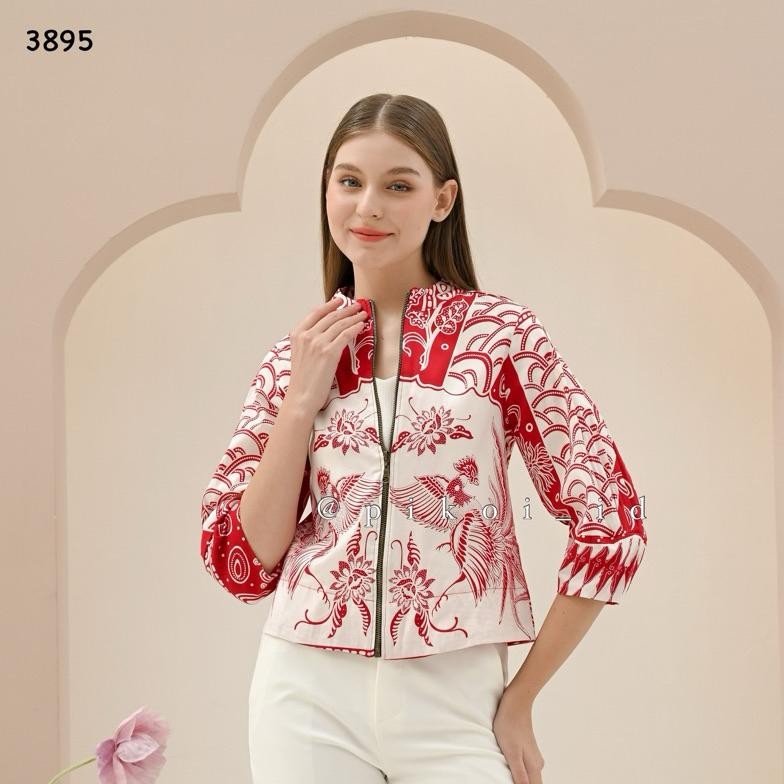 CR - Cardigan batik katun wanita / cardigan batik cewek / outer batik kantor / outer hijab murah / 1