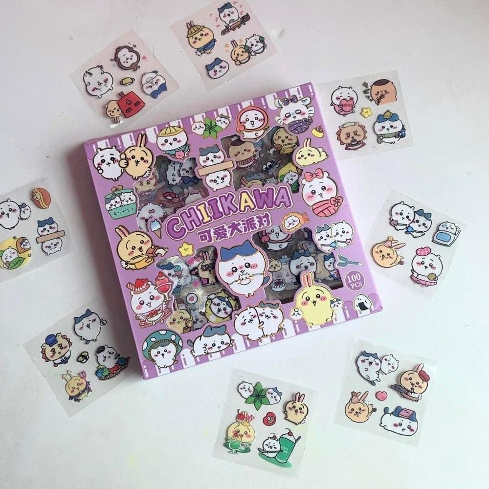 

TR24 CHIIKAWA STICKER BOX ISI 100 PCS stiker BERGAMBAR Premium