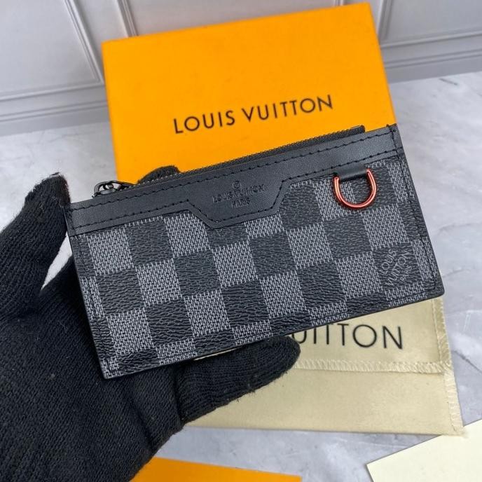 TERBARU - CARD HOLDER DOMPET KARTU LV8008 GRAPHITE LEATHER MIROR