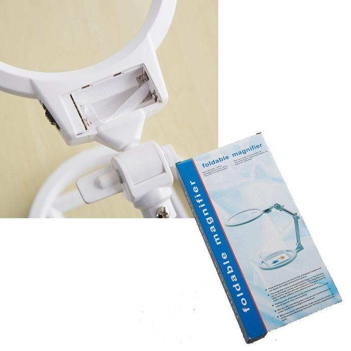 

Kaca Pembesar Meja Led Lipat 2X 6X 130Mm Ae76 / Lampu Lup Lensa